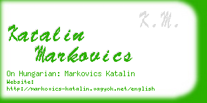 katalin markovics business card